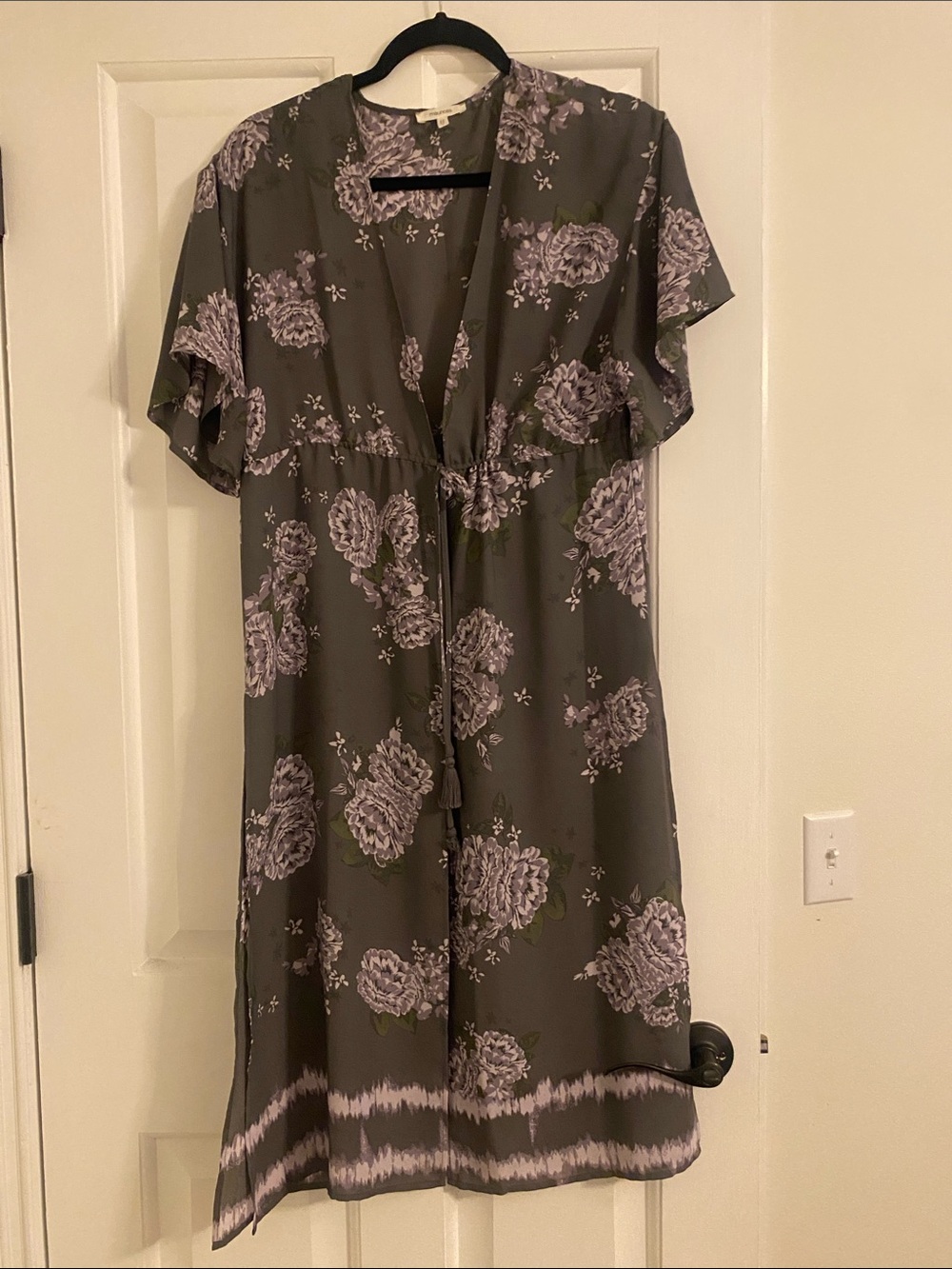 Maurices Olive with Lilac Floral Print